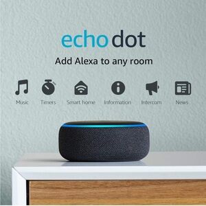 Echo Dot 3rd Generation Charcoal Smart Speaker with Alexa new unopened orig pkg